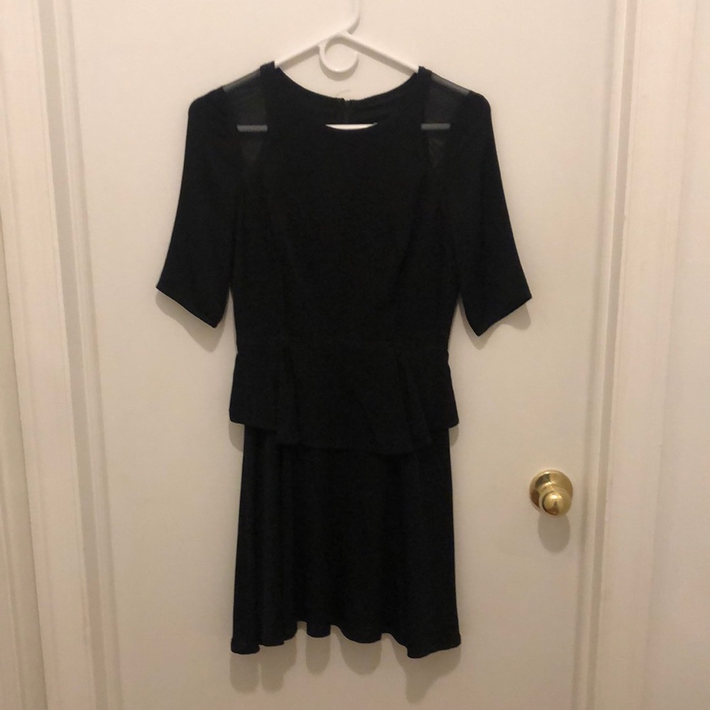 Milly Dress, Black, Size 0, Sleeves, Mesh Shoulder